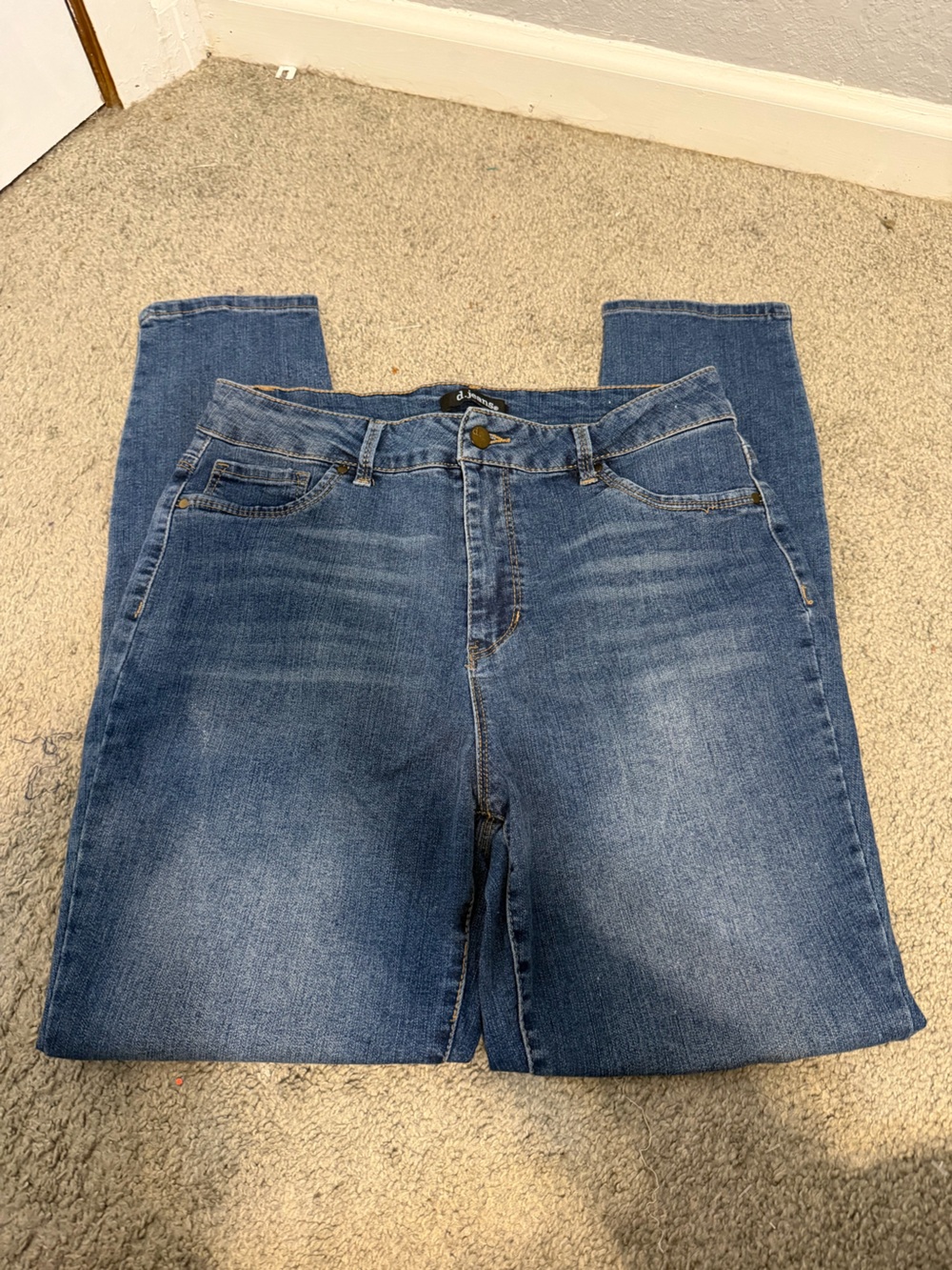 d.jeans Medium Blue Denim Jeans Waistband Detail